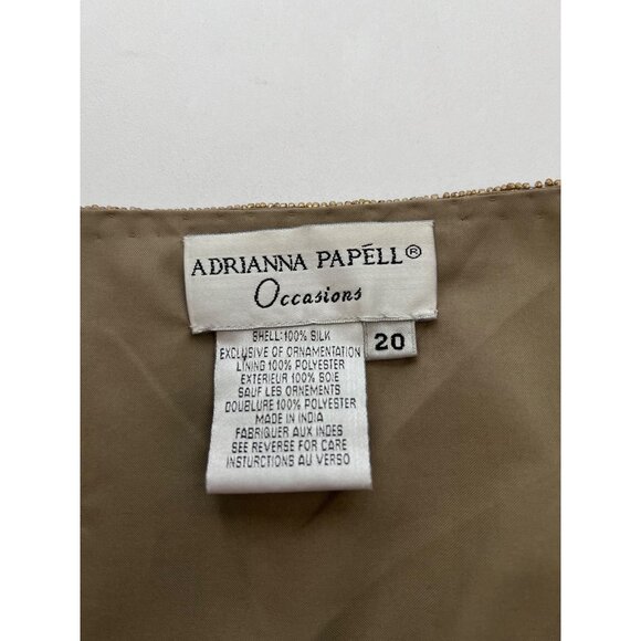 Adrianna Papell Vintage Silk Floral Embroidered Open Front Jacket Gold W/ Accent - Picture 8 of 8